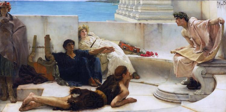 Alma-Tadema, Sir Lawrence A Reading from Homer (mk23) Germany oil painting art